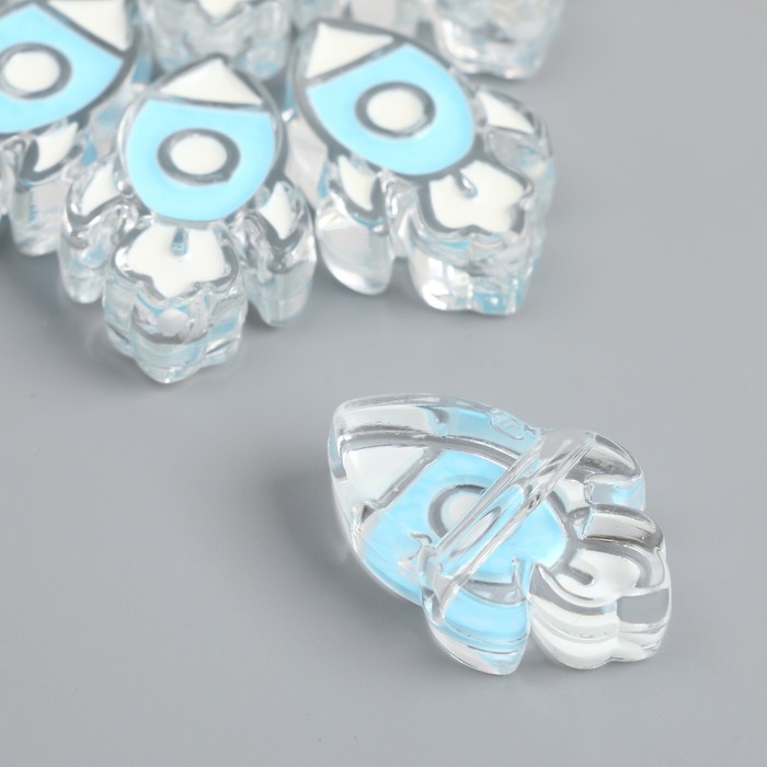 Бусина для рукоделия и плетения «Арт Узор. Голубая ракета», пластик, 0.8×2.2×3.2 см