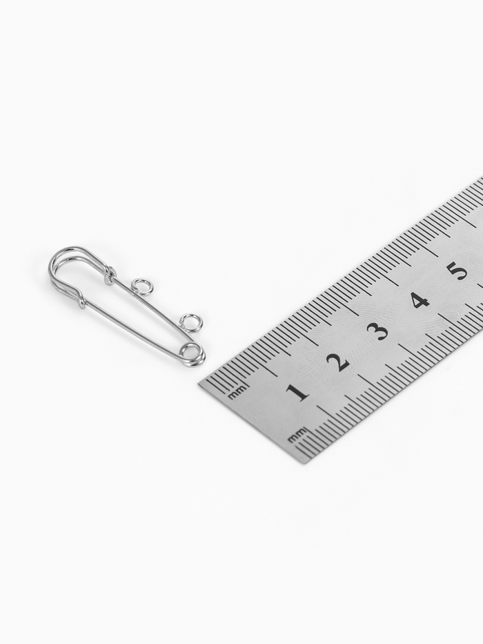 Булавка для подвесок PO-035 №01, 2 шт. 3.5×0.5 см, цвет серебро