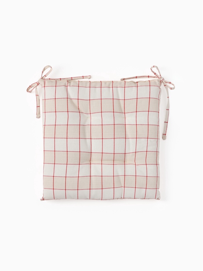 Подушка на стул «Этель» Bright cage, 40×40 см, белая