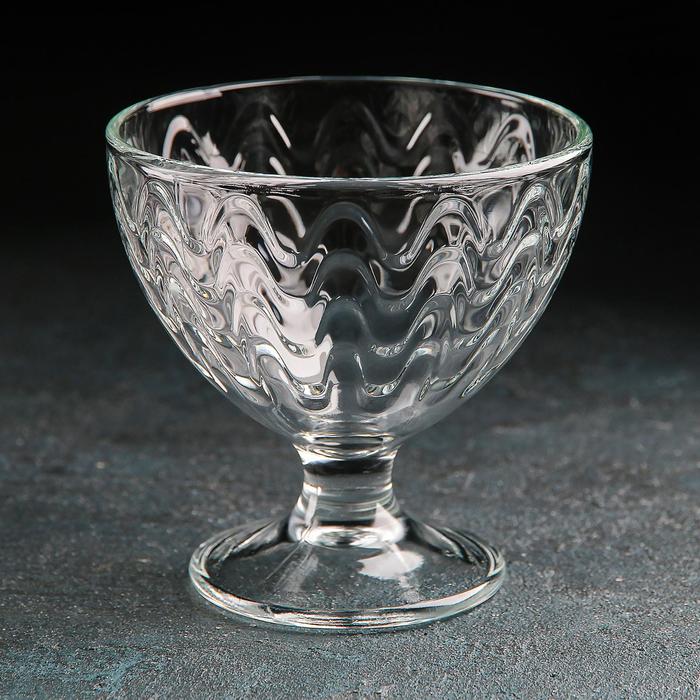 Креманка «Мальва. Волна», 310 мл, d=10 см, стекло, прозрачная