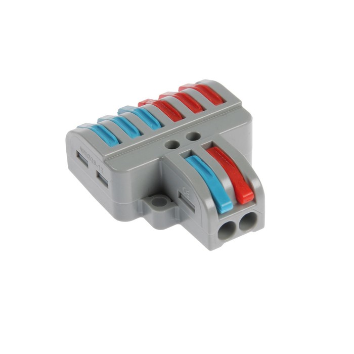 Клемма электрическая проходная, 32 А, 0.08-4 мм2, фаза/ноль, 2 ввод 6 вывод, набор 10 шт.