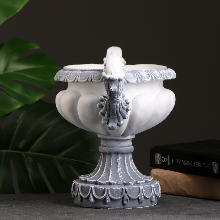 Вазон для цветов «Арабский», 1.3 л, 25×18×20 см, гипс, серый