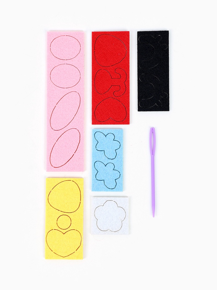 Вышивка по фетру «Зайка», 20.5×20.5 см, розовая