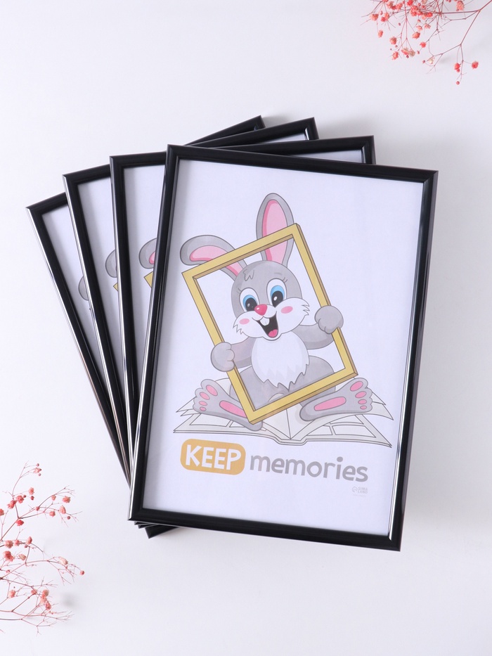 Набор фоторамок для фото 21×30 см Keep memories «Радуга», 4 шт., чёрный, (пластиковый экран)