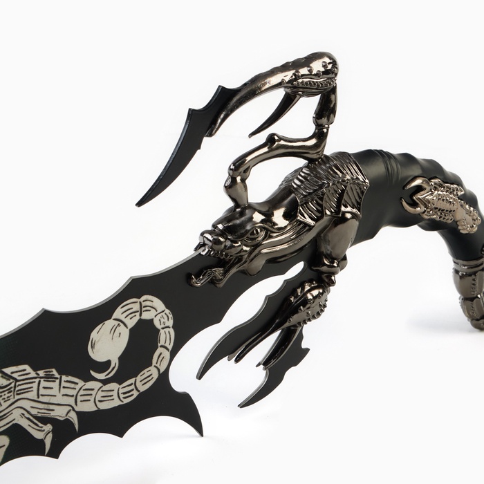 Макет оружия «Сувенирный нож на подставке. Скорпион на лезвии и рукоятке», 53.5 см