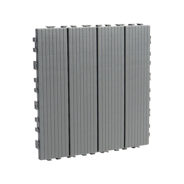 Плитка садовая, 30×30×2 см, пластик, набор 10 шт., серая