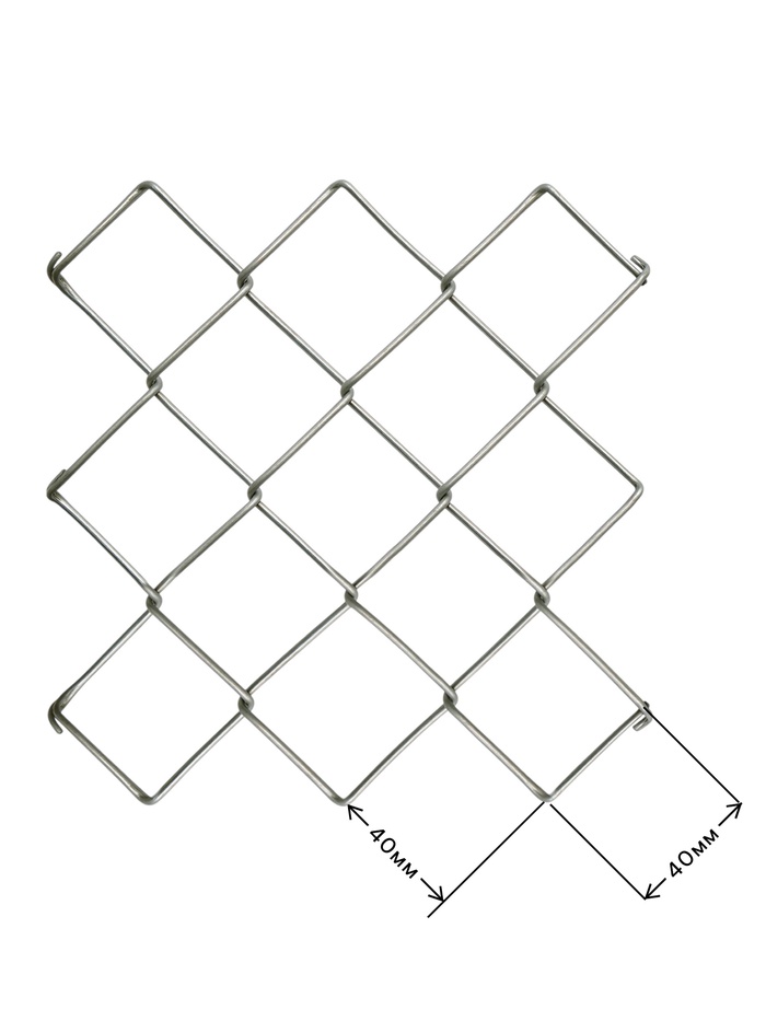 Сетка – рабица металлическая ТУ, без покрытия, ячейка 40×40 мм, толщина 1.4 мм, без покрытия, размер рулона 1.5×10 м