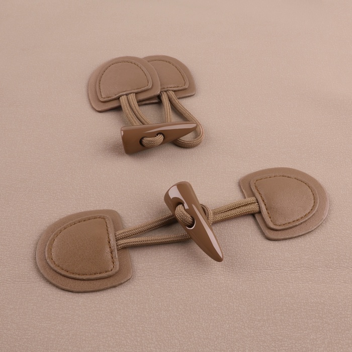 Застёжка-клевант 16×5 см, 2 шт., коричневая