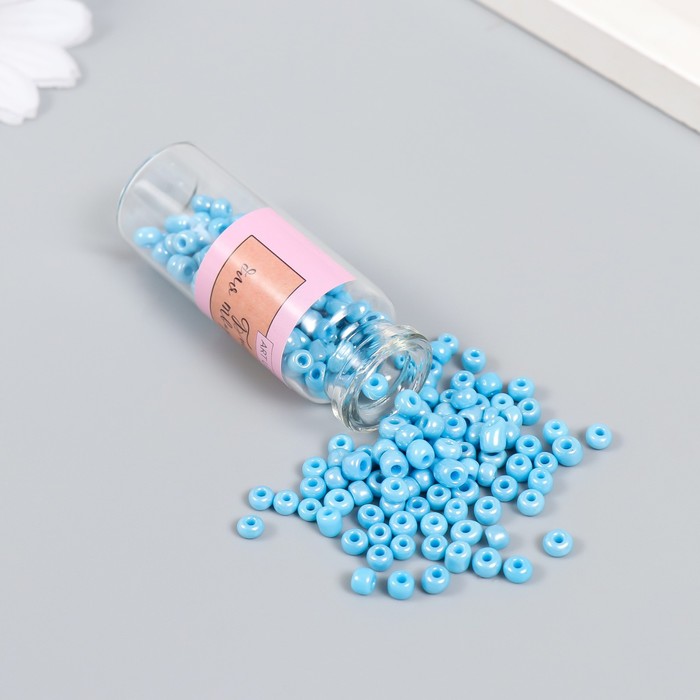 Бисер 6/0 в бутылочке «Сизый», 20 г, керамический блеск, 6×2×2 см