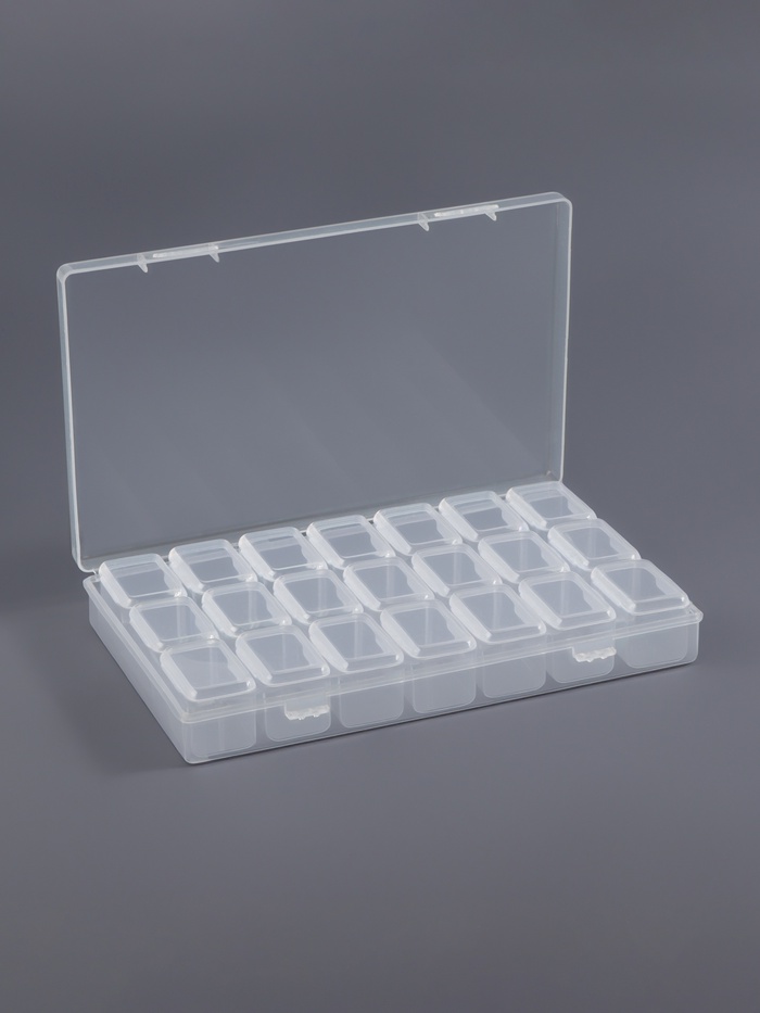 Органайзер для хранения мелочей, 21 ячейка, 10.5×17×2.5 см, прозрачный