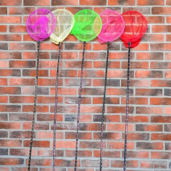 Сачок детский, ручка чёрный горох, 120 см, d=28 см, МИКС