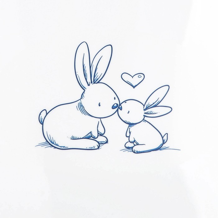 Ванна детская «Кролики» со сливом, 102 см, белая