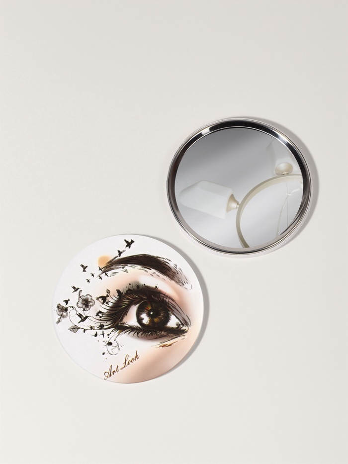 Зеркало карманное «Взгляд», d=7 см, белое
