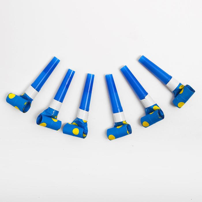 Дудка язычок «Горох», набор 6 шт., синий