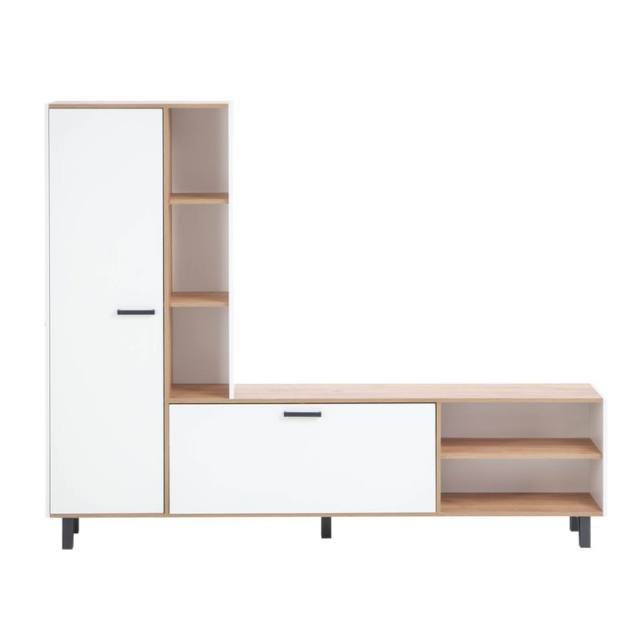 Гостиная «Анриал. Клик Мебель», 2100×350×1700 мм, цвет дуб крафт золотой/белый