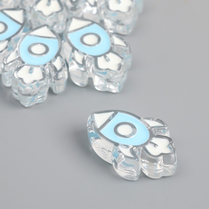 Бусина для рукоделия и плетения «Арт Узор. Голубая ракета», пластик, 0.8×2.2×3.2 см