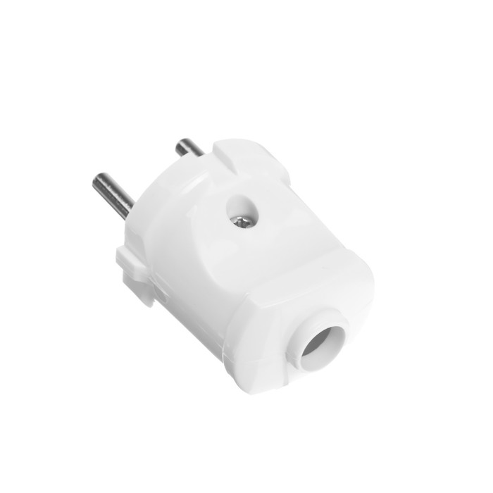 Вилка прямая Smartbuy, 10 А, 240 В, без заземления, белая