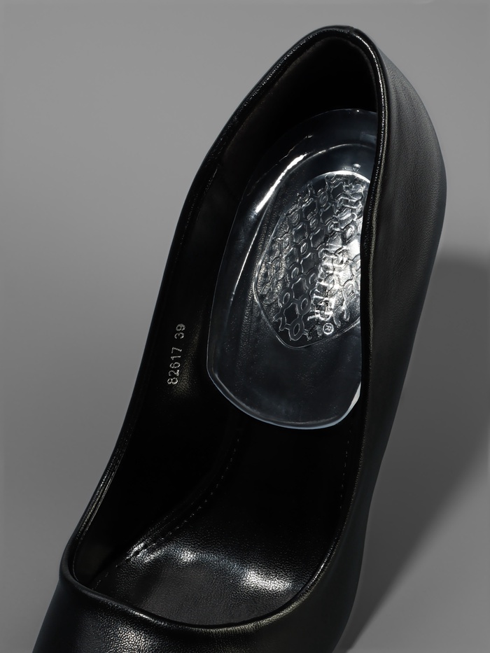 Подпяточники для обуви, с протектором, силиконовые, 10×6 см, пара, прозрачные