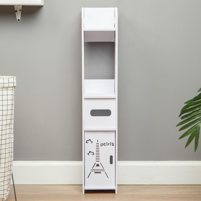 Шкаф – пенал напольный для ванной комнаты «Париж», 150×150×800 мм, цвет белый