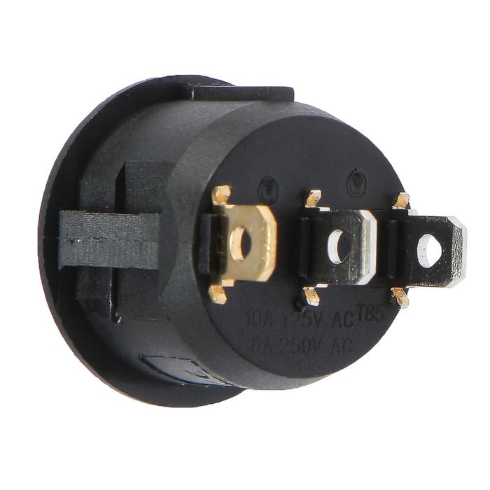 Выключатель 1 клавишный, с подсветкой, диаметр 23 мм, красный, 10 А