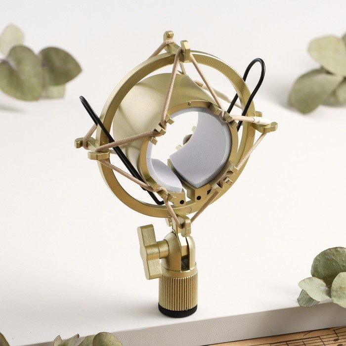 Держатель для микрофона Music Life F02, паук, d=4.5/5 см, 10.5×15 см, молочный