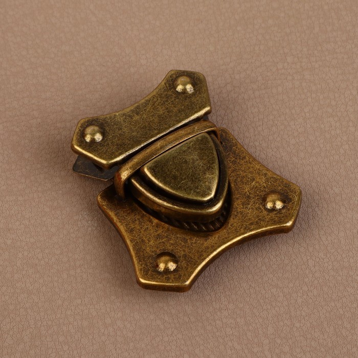 Застёжка для сумки, 4×4.2 см, цвет бронзовый