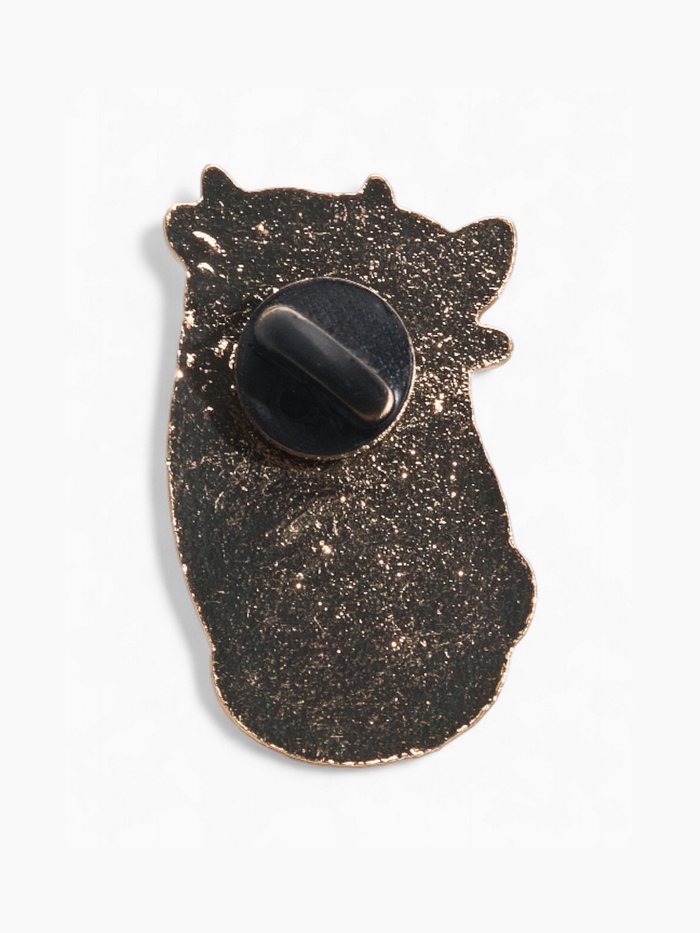 Значок «Коты» инь-ян, цвет чёрно-белый в золоте