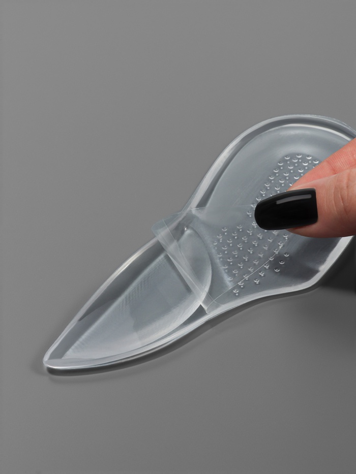 Подпяточники для обуви, с супинатором, на клеевой основе, силиконовые, 15.5×5.5 см, пара, прозрачные