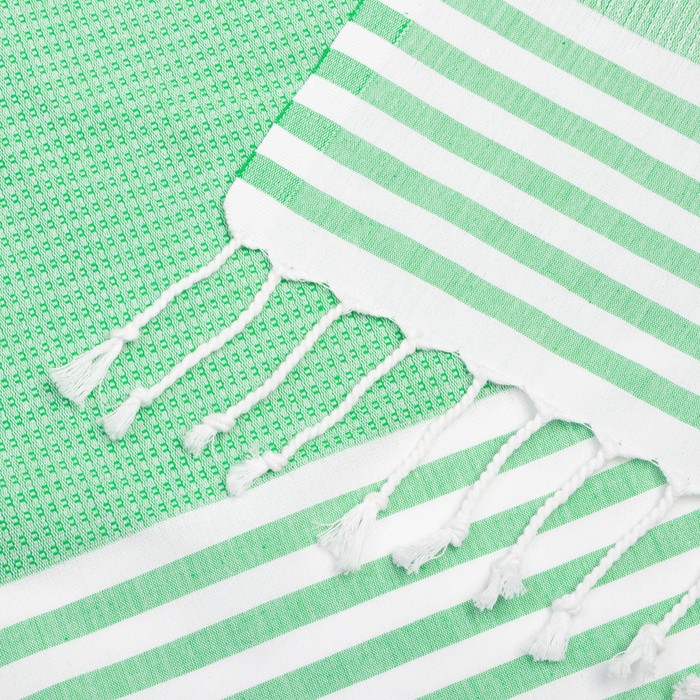 Полотенце - пештемаль пляжное Waffle, 100×180 см, хлопок 100 %, салатовое