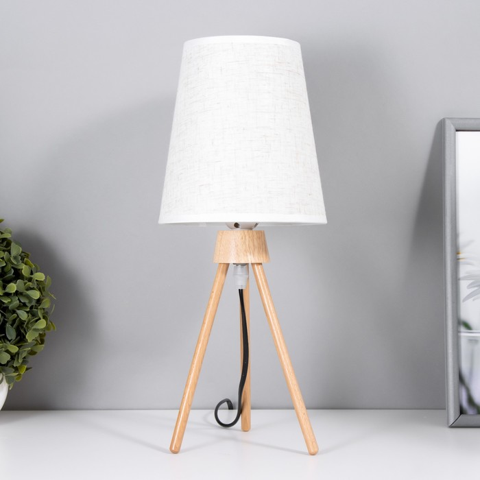 Настольная лампа Илария E27 40 Вт светлое дерево 16×16×37.5 см RISALUX