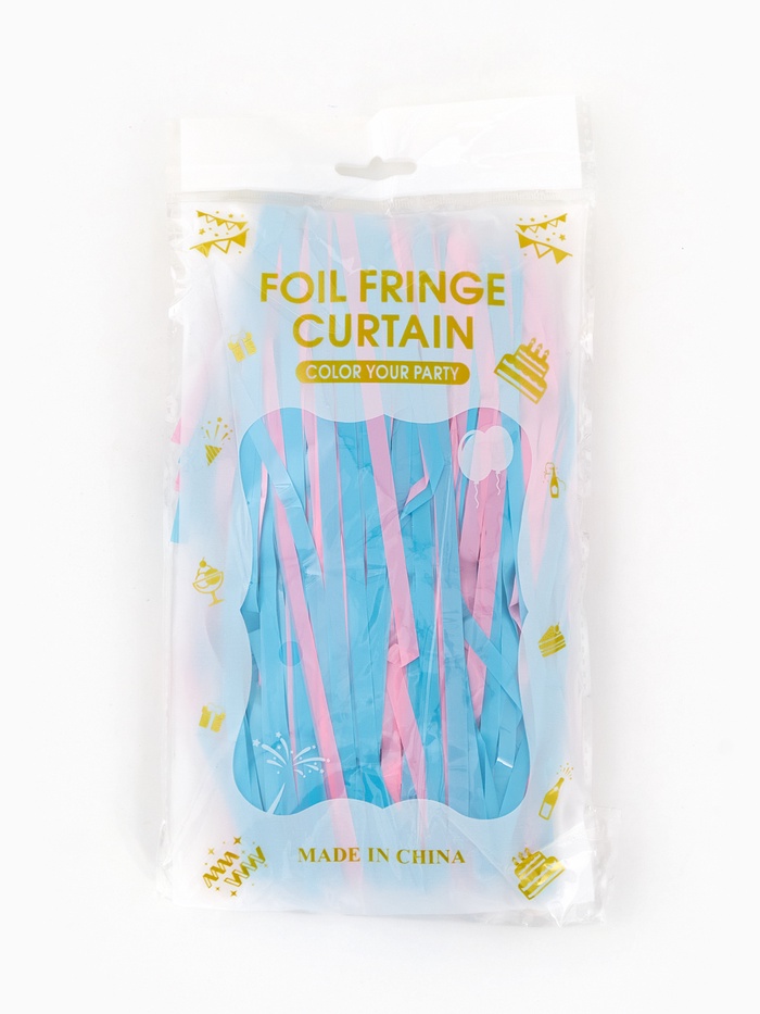 Занавес дождик для фотозоны 1×2 м, розово-голубой