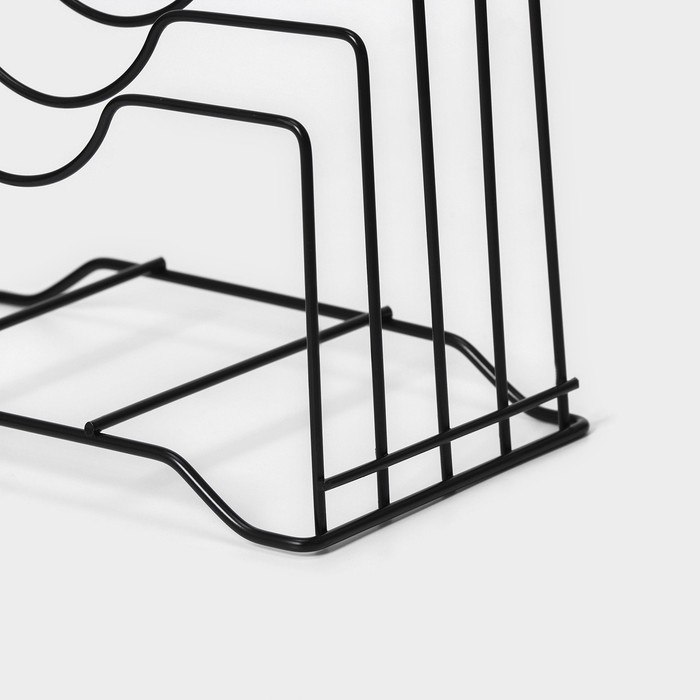 Держатель для крышек и разделочных досок Доляна, 26×16×22 см, чёрный