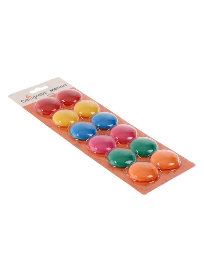 Набор магнитов для доски, 12 шт., d=3 см, на блистере