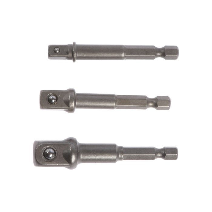 Набор адаптеров для торцевых головок ТУНДРА, сталь CrV, 1/2×75, 3/8 и 1/4" × 65 мм, 3 шт.