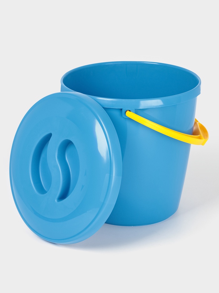 Ведро с крышкой и мерной шкалой, 10 л, d=27.3 см, h=28.7 см, МИКС