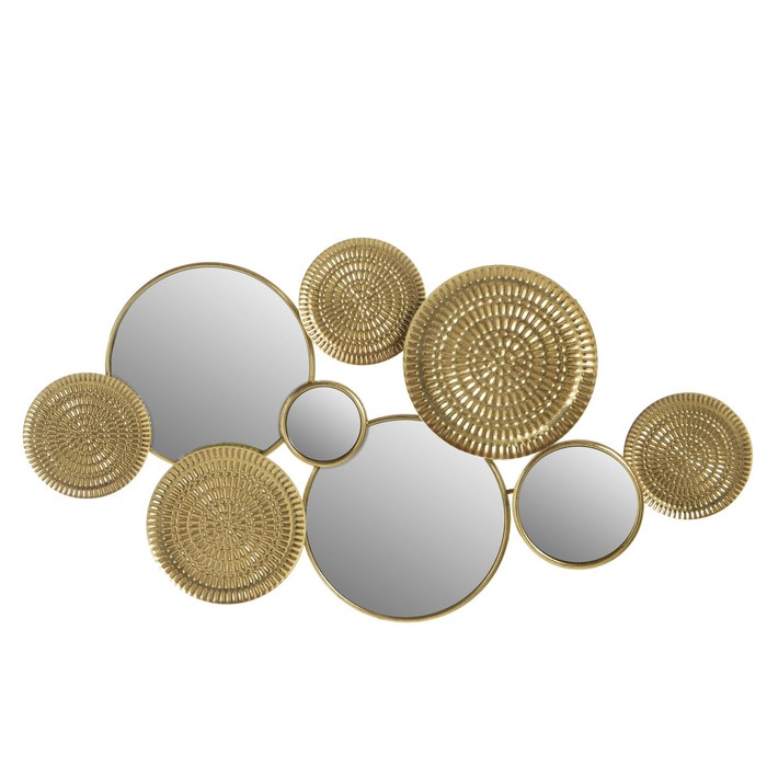 Декор настенный с зеркалом «Золотое плетение», панно металл, 58×5×115 см