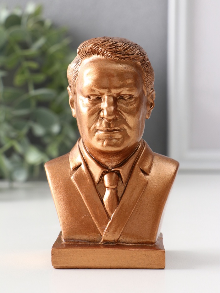 Бюст «Ельцин», фигурка гипс, 11×7×5 см, бронза