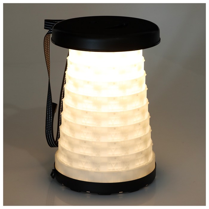 Табурет складной, походный, светодиодный, высота до 46 см, чёрный