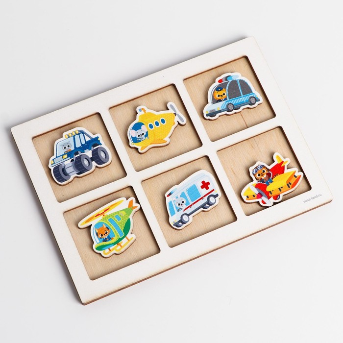 Дидактические игра тренажёр памяти «Транспорт», 6 деталей. 14 схем