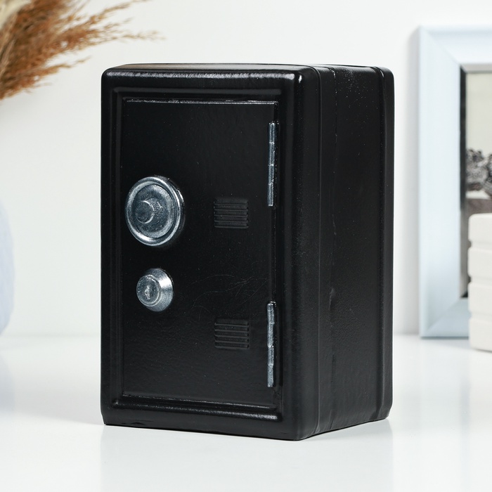 Копилка для денег «Сейф», гипс, чёрный, 12×10×18 см
