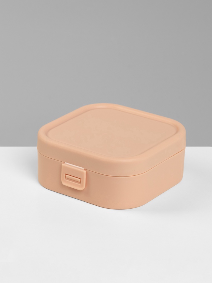 Шкатулка - органайзер для хранения украшений, 9×9×3.8 см, розовая