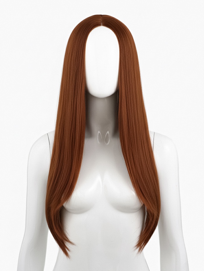 Парик искусственный, имитация кожи, 60 см, 270 г, рыжий