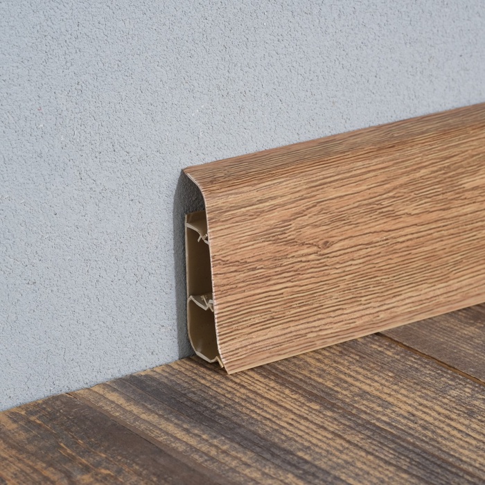 Плинтус напольный «Деконика», 2200×55 мм, цвет 211 Дуб рустик