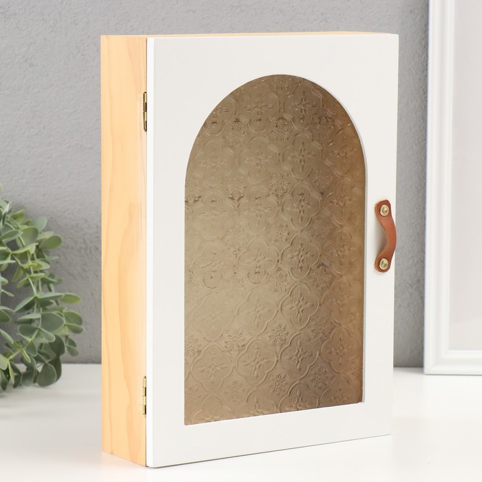 Ключница настенная «Витражное окно», дерево, 6 крючков, 20×7×28 см