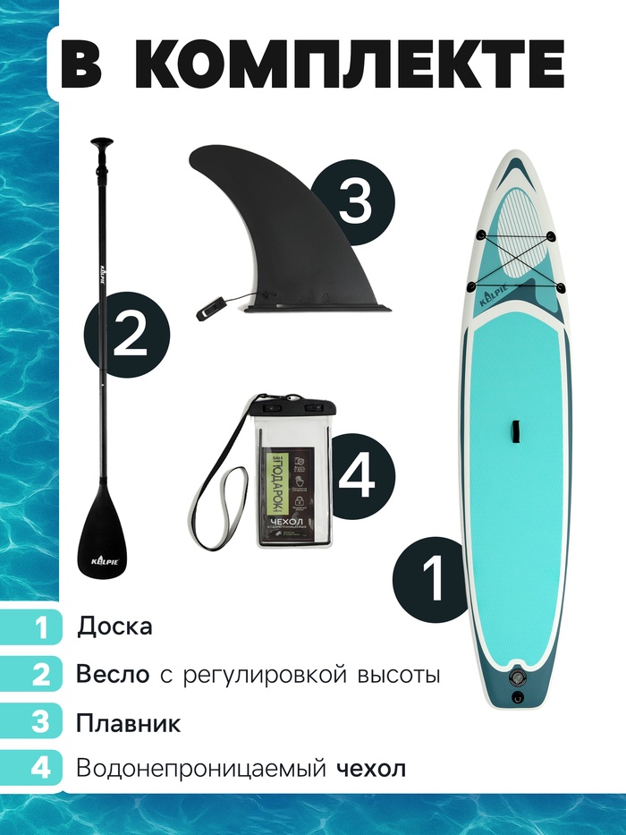 SUP доска надувная TOURING KELPIE 12.6", 383×80×15 см