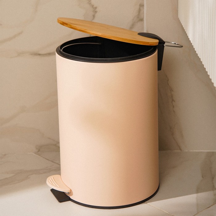 Ведро для мусора SL Home, 12 л, 25×31×38 см, бежевое