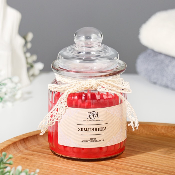 Ароматическая свеча в банке «Земляника», 180 г, время горения 45 ч