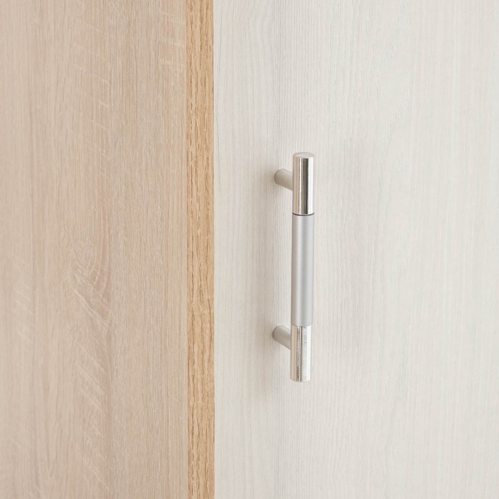 Шкаф – купе «Клик Мебель. Бася – 1», 2100×560×1400 мм, цвет дуб сонома/ясень анкор светлый