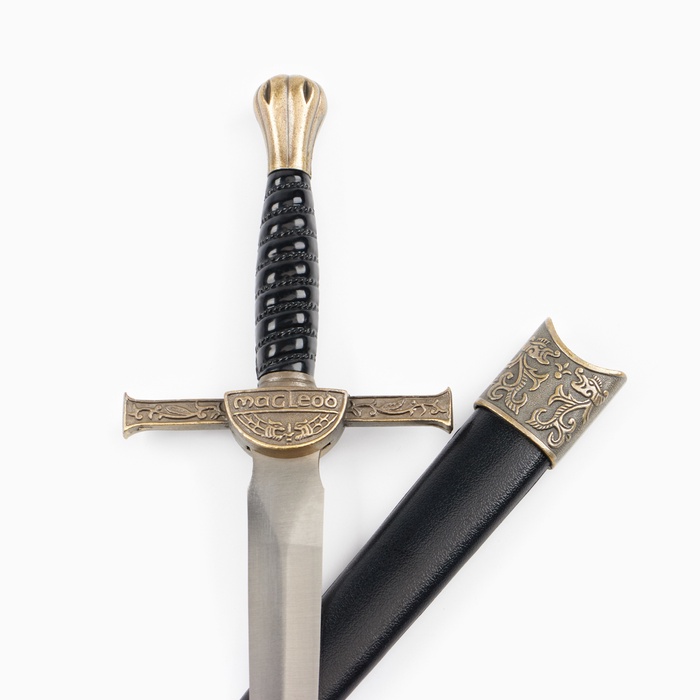 Макет оружия «Сувенирный кортик», витая рукоятка, на ножнах голова дракона, 35 см
