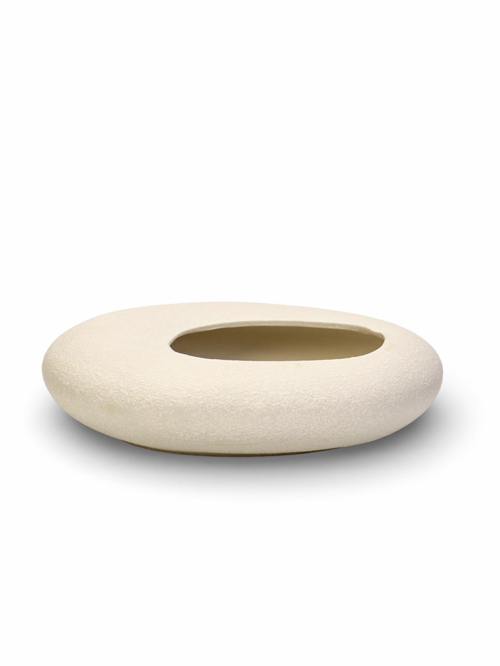 Декоративное кашпо - бонсайница «Галька», 800 мл, 23×18×7 см, керамическое, белое, Greengo